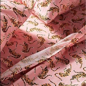 Anthropologie Colloquial Percale Leopard Sheets